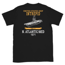 Load image into Gallery viewer, USS Intrepid (CVS-11) 1971 N.Atlantic/MED Short-Sleeve T-Shirt