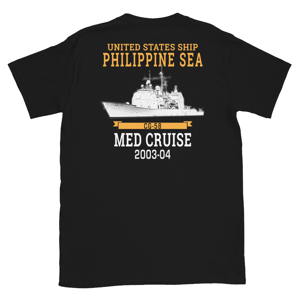 USS Philippine Sea (CG-58) 2003-04 Short-Sleeve Unisex T-Shirt – back view, black