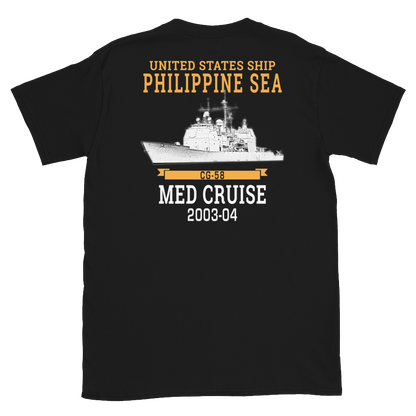 USS Philippine Sea (CG-58) 2003-04 Short-Sleeve Unisex T-Shirt – back view, black