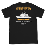 USS Philippine Sea (CG-58) 1990-91 Short-Sleeve Unisex T-Shirt – back view, black