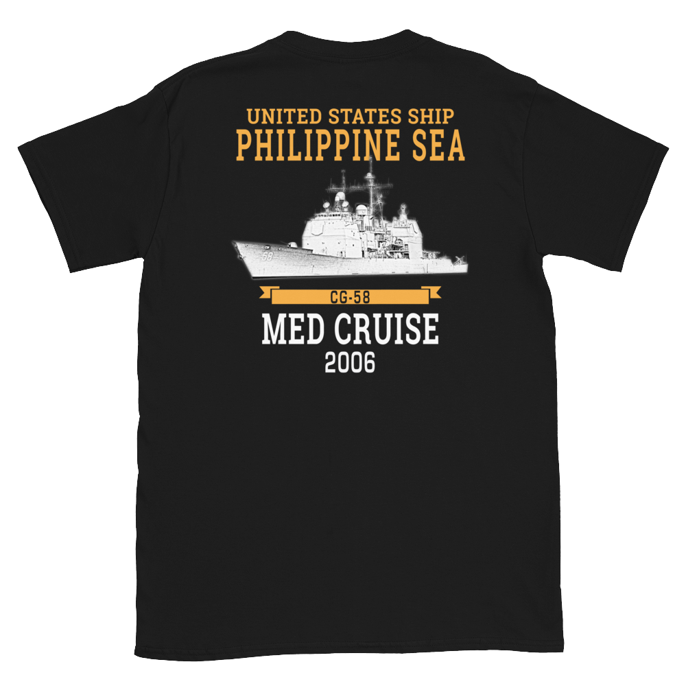 USS Philippine Sea (CG-58) 2006 Short-Sleeve Unisex T-Shirt – back view, black