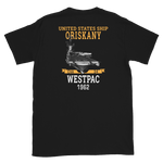 USS Oriskany (CVA-34) 1962 WESTPAC Short-Sleeve Unisex T-Shirt – back view, black