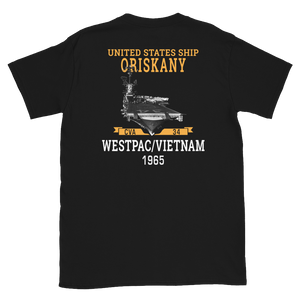 USS Oriskany (CVA-34) 1965 WESTPAC/VIETNAM Short-Sleeve Unisex T-Shirt – back view, black