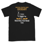 USS Oriskany (CVA-34) 1966 WESTPAC/VIETNAM Short-Sleeve Unisex T-Shirt – back view, black
