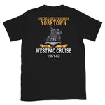USS Yorktown (CVS-10) 1961-62 WESTPAC Short-Sleeve Unisex T-Shirt – back view, black