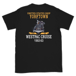 USS Yorktown (CVS-10) 1962-63 WESTPAC Short-Sleeve Unisex T-Shirt – back view, black