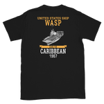 USS Wasp (CVS-18) 1967 CARIBBEAN Short-Sleeve Unisex T-Shirt – back view, black