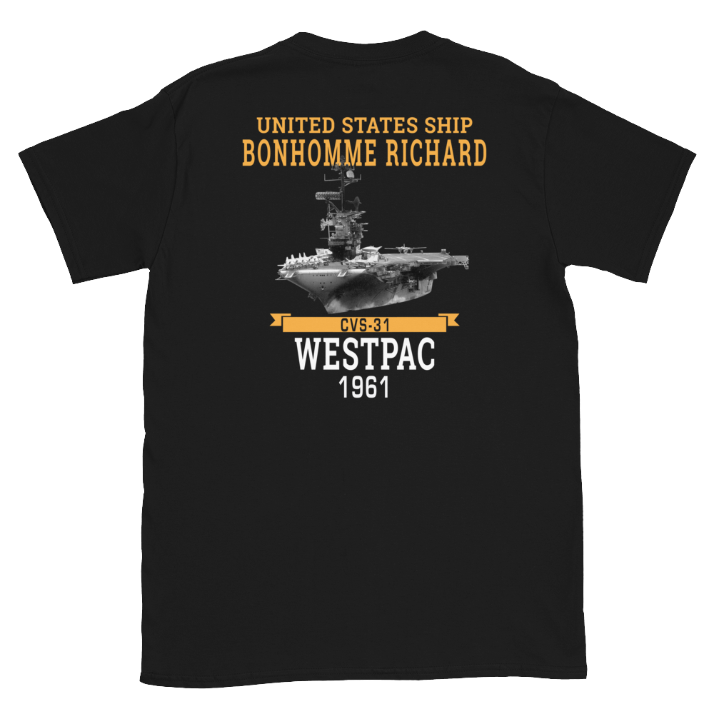 USS Bonhomme Richard (CVS-31) 1961 WESTPAC Short-Sleeve Unisex T-Shirt