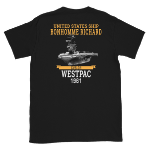 USS Bonhomme Richard (CVS-31) 1961 WESTPAC Short-Sleeve Unisex T-Shirt