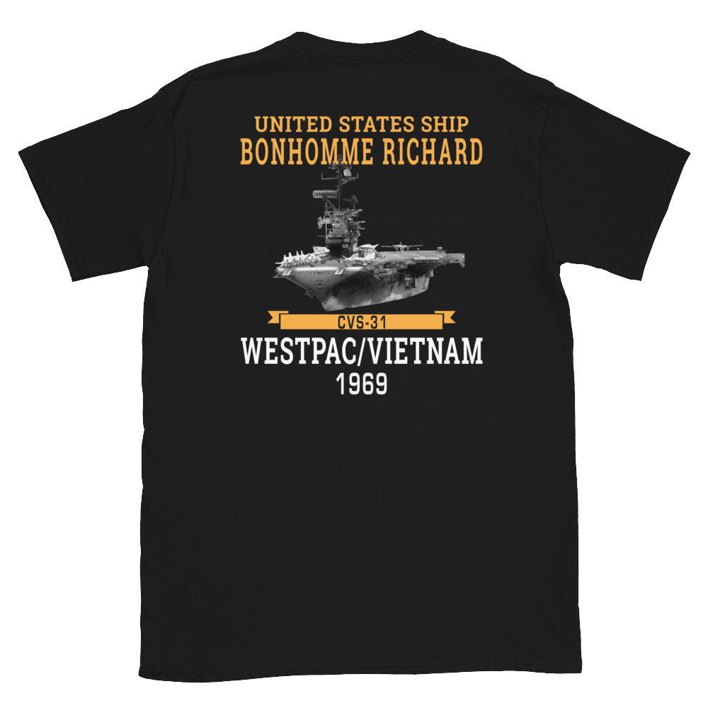USS Bonhomme Richard (CVS-31) 1969 WESTPAC/VIETNAM Short-Sleeve Unisex T-Shirt