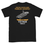 USS Franklin D. Roosevelt (CVA-42) 1966-67 VIETNAM T-Shirt – back view, black