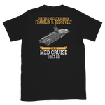 USS Franklin D. Roosevelt (CVA-42) 1967-68 MED CRUISE T-Shirt – back view, black