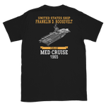 USS Franklin D. Roosevelt (CVA-42) 1965 MED CRUISE T-Shirt – back view, black