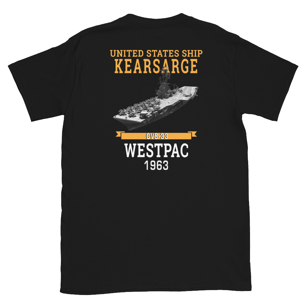 USS Kearsarge (CVS-33) 1963 WESTPAC T-Shirt – back view, black