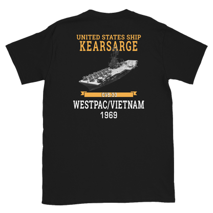 USS Kearsarge (CVS-33) 1969 WESTPAC/VIETNAM T-Shirt – back view, black