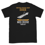 USS Essex (CVS-9) 1960-61 MED CRUISE T-Shirt – back view, black
