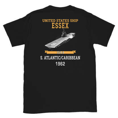 USS Essex (CVS-9) 1962 S. ATLANTIC/CARIBBEAN T-Shirt – back view, black