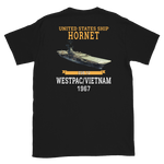 USS Hornet (CVS-12) 1967 WESTPAC/VIETNAM T-Shirt – back view, black