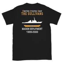 Load image into Gallery viewer, USS The Sullivans (DDG-68) 1999-2000 MAIDEN DEPLOYMENT Short-Sleeve Unisex T-Shirt