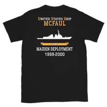 Load image into Gallery viewer, USS McFaul (DDG-74) 1999-2000 MAIDEN DEPLOYMENT Short-Sleeve Unisex T-Shirt