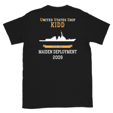 Load image into Gallery viewer, USS Kidd (DDG-100) 2009 MAIDEN DEPLOYMENT Short-Sleeve Unisex T-Shirt