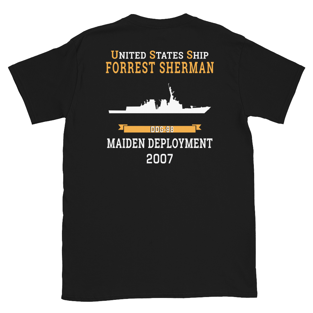 USS Forrest Sherman (DDG-98) 2007 MAIDEN DEPLOYMENT Short-Sleeve Unisex T-Shirt