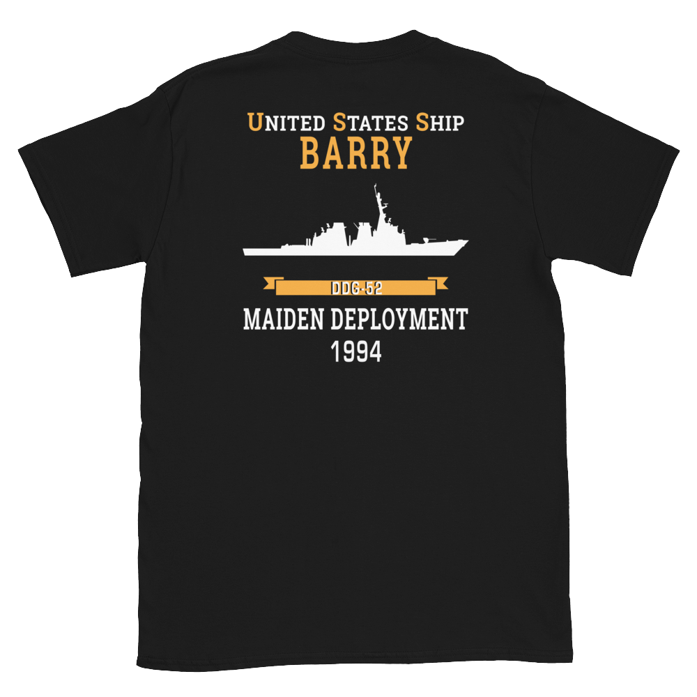 USS Barry (DDG-52) 1994 MAIDEN DEPLOYMENT Short-Sleeve Unisex T-Shirt