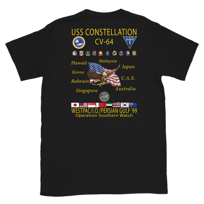 USS Constellation (CV-64) 1999 Cruise Shirt – back view, black
