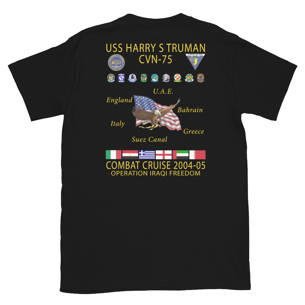 USS Harry S. Truman (CVN-75) 2004-05 Cruise Shirt – back view, black
