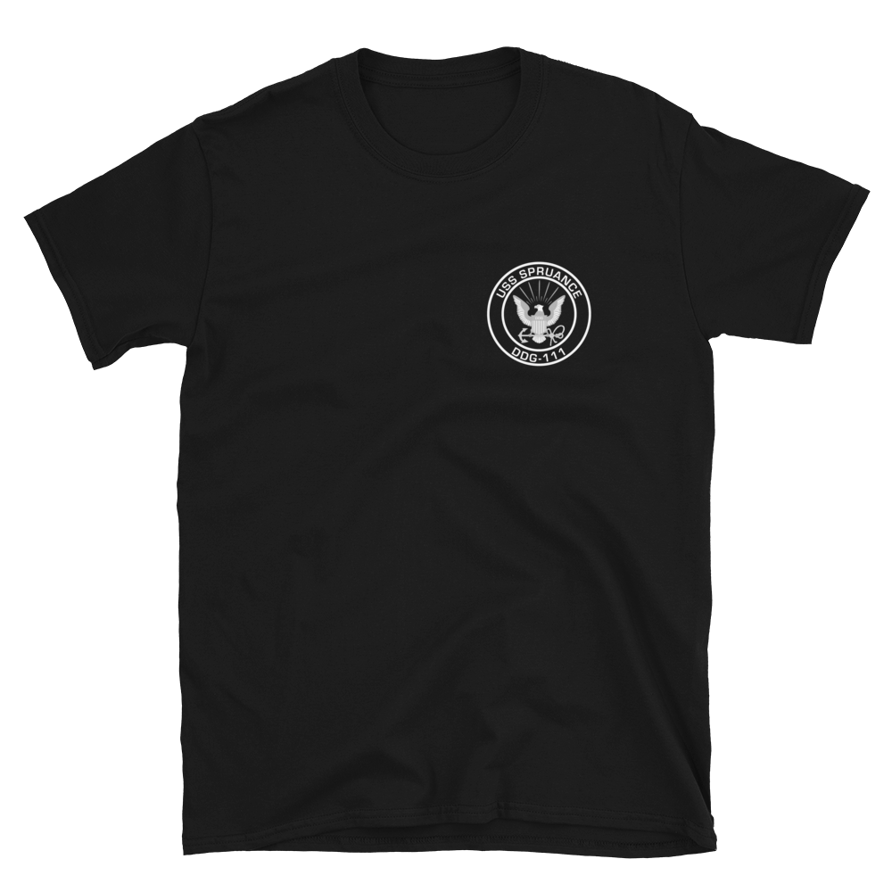 USS Spruance (DDG-111) 2012-13 MAIDEN DEPLOYMENT Short-Sleeve Unisex T-Shirt – front view, black