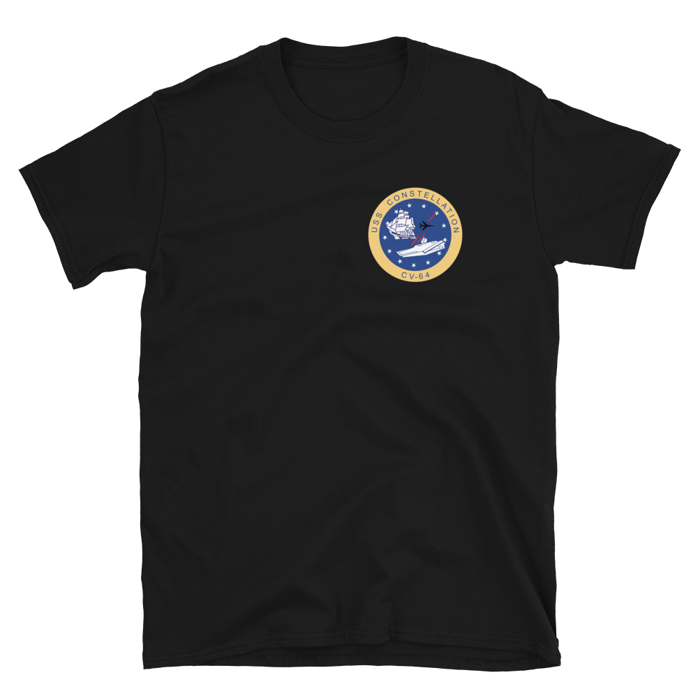 USS Constellation (CV-64) 1999 Cruise Shirt – front view, black