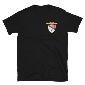 USS Chicago (CG-11) Ship's Crest T-Shirt - Gold – front view, black
