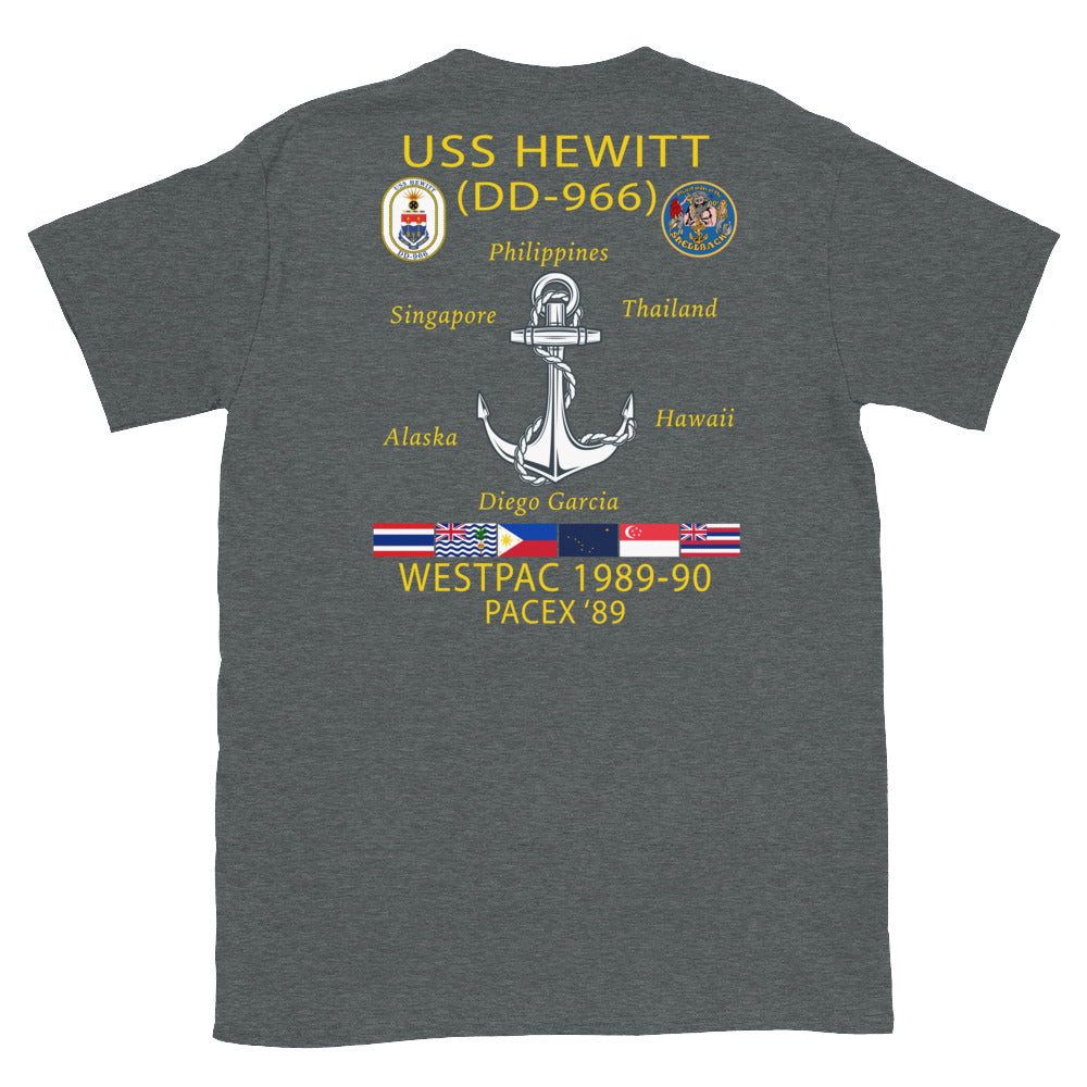 USS Hewitt (DD-966) 1989-90 Cruise Shirt – heather