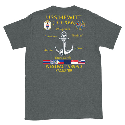 USS Hewitt (DD-966) 1989-90 Cruise Shirt – heather