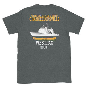 USS Chancellorsville (CG-62) 2008 WESTPAC Short-Sleeve T-Shirt