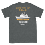 USS Shiloh (CG-67) 2000-01 WESTPAC Short-Sleeve T-Shirt – back view, heather
