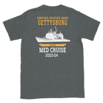 USS Gettysburg (CG-64) 2003-04 MED Short-Sleeve T-Shirt – back view, heather