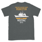 USS Princeton (CG-59) 2013 WESTPAC Short-Sleeve T-Shirt – back view, heather