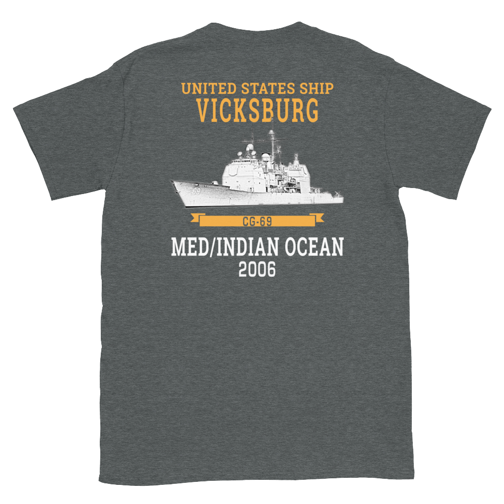 USS Vicksburg (CG-69) 2006 MED/IO Short-Sleeve Unisex T-Shirt