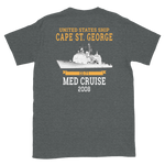 USS Cape St. George (CG-71) 2008 MED Short-Sleeve Unisex T-Shirt – back view, heather