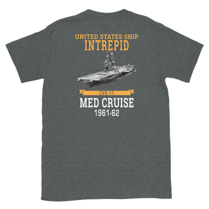 USS Intrepid (CVS-11) 1961-62 WESTPAC Short-Sleeve T-Shirt – back view, heather