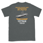 USS Intrepid (CVS-11) 1968-69 Vietnam Short-Sleeve T-Shirt – back view, heather