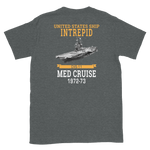 USS Intrepid (CVS-11) 1972-73 MED Short-Sleeve T-Shirt – back view, heather