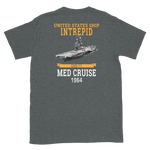USS Intrepid (CVS-11) 1964 MED Short-Sleeve T-Shirt – back view, heather
