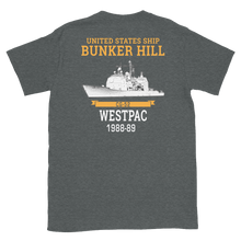 Load image into Gallery viewer, USS Bunker Hill (CG-52) 1988-89 WESTPAC Short-Sleeve Unisex T-Shirt