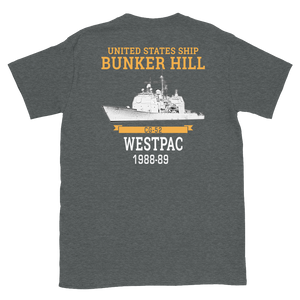 USS Bunker Hill (CG-52) 1988-89 WESTPAC Short-Sleeve Unisex T-Shirt