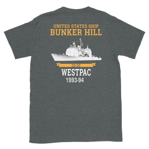 USS Bunker Hill (CG-52) 1993-94 WESTPAC Short-Sleeve Unisex T-Shirt
