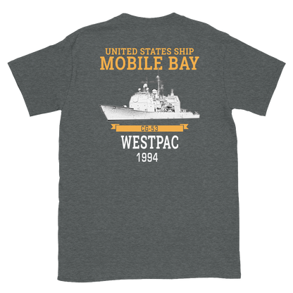 USS Philippine Sea (CG-58) 1994 Short-Sleeve Unisex T-Shirt – back view, heather