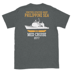 USS Philippine Sea (CG-58) 2017 Short-Sleeve Unisex T-Shirt – back view, heather