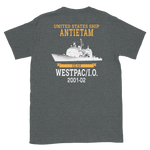 USS Antietam (CG-54) 2001-02 Deployment Short-Sleeve T-Shirt – back view, heather